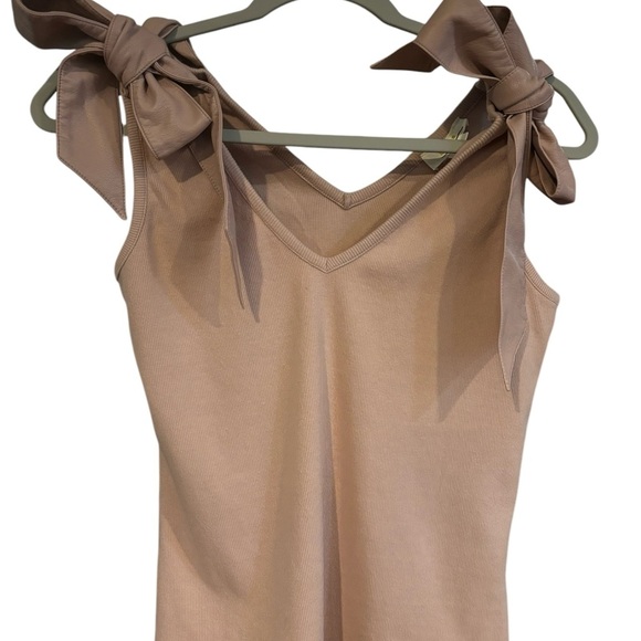Maeve Faux Leather Bow Strap Tank NWOT - Picture 3 of 5